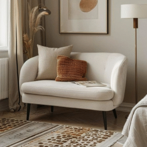 Canapé 2 places beige moderne design scandinave