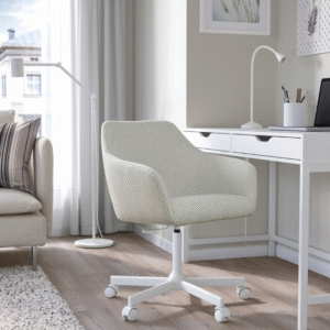 Chaise de bureau ergonomique blanche pivotante