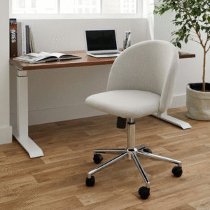 Chaise de bureau grise design moderne sur roulettes