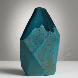 Vase décoratif en céramique bleu océan – Style contemporain