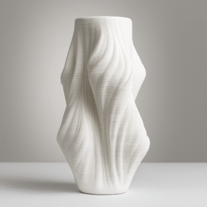 Vase décoratif moderne en céramique blanche texturée