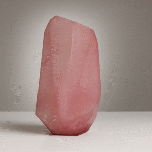 Vase décoratif moderne en verre rose givré