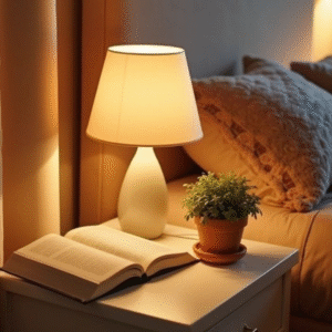 Lampe de chevet en céramique blanche