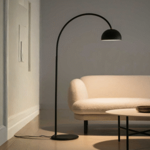 Lampadaire moderne arqué noir