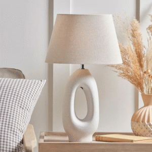 Lampe de table design en céramique blanche