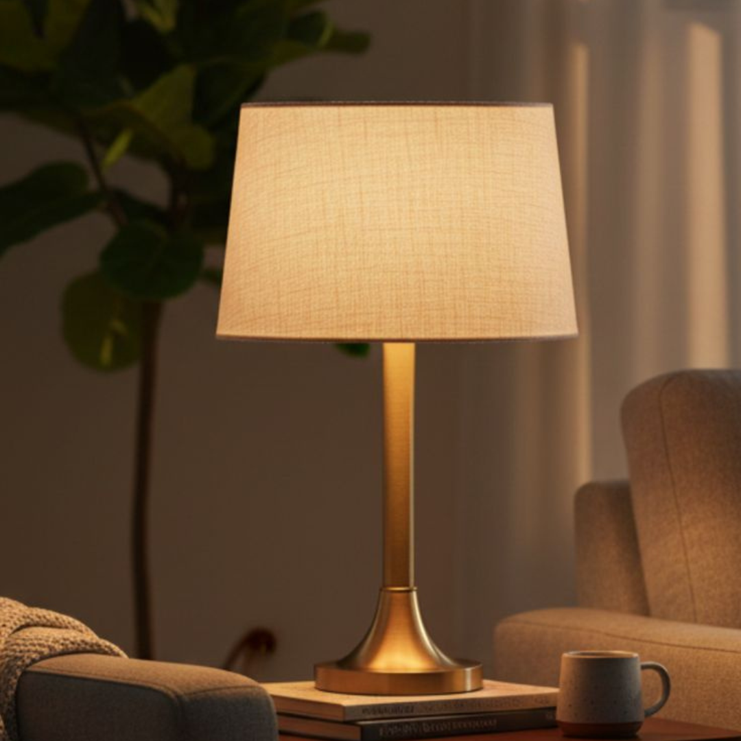 Lampe de table dorée élégante