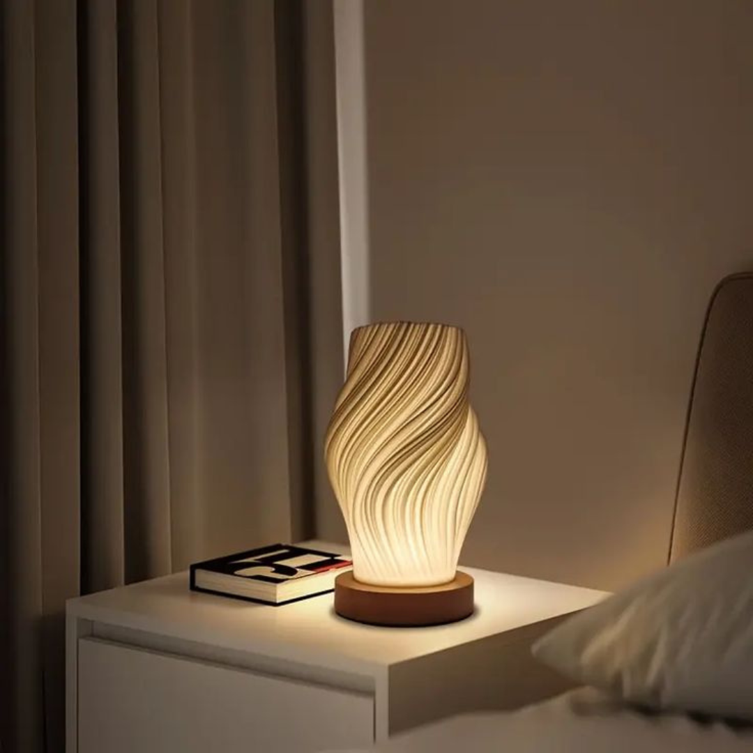 Lampe de chevet design ondulée